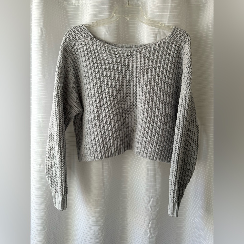 Hollister Light Blue-Gray Knit Sweater